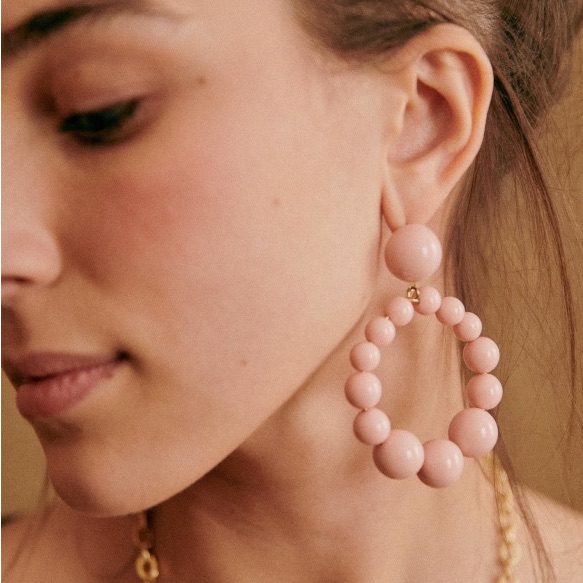 Szane Charlie Earrings In Rosy Beige